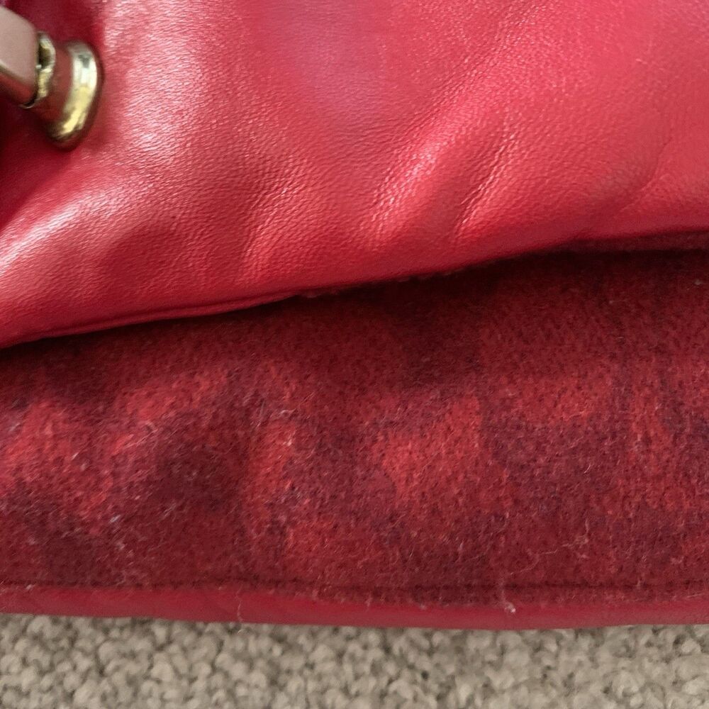 Coach Red Leather Down Puffy Vest w/ Turn lock Gold Hardware Womens Size XS - Picture 12 of 12